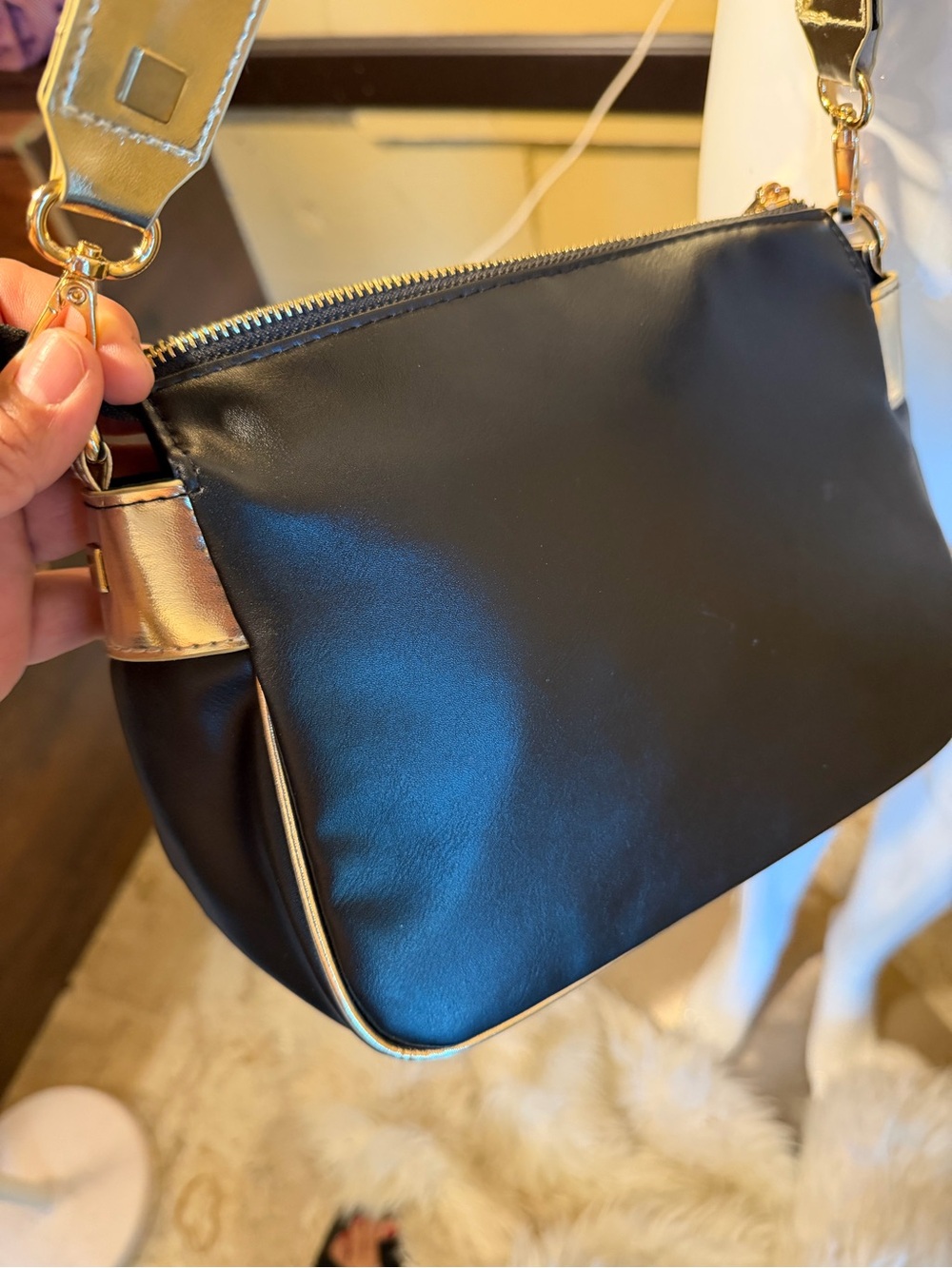 Versace Black Crossbody Bag with Gold Hardware - Picture 4 of 8